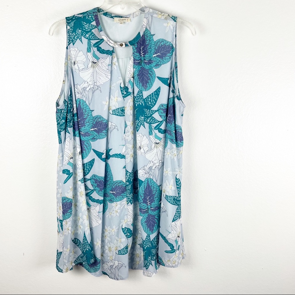 UMGEE Floral Sleeveless Lined Pleated Swing Dress 2XL Boho Casual Tropical